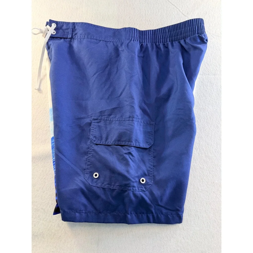 Corona Extra Mens Blue Graphic Beach Tropical Board Shorts Swim Trunks Size 36